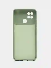 Мятный силиконовый чехол на Xiaomi Poco C40 ( Сяоми Поко С40 ) прозрачный , защита камеры