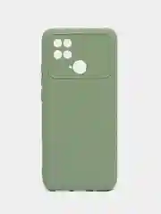 Мятный силиконовый чехол на Xiaomi Poco C40 ( Сяоми Поко С40 ) прозрачный , защита камеры