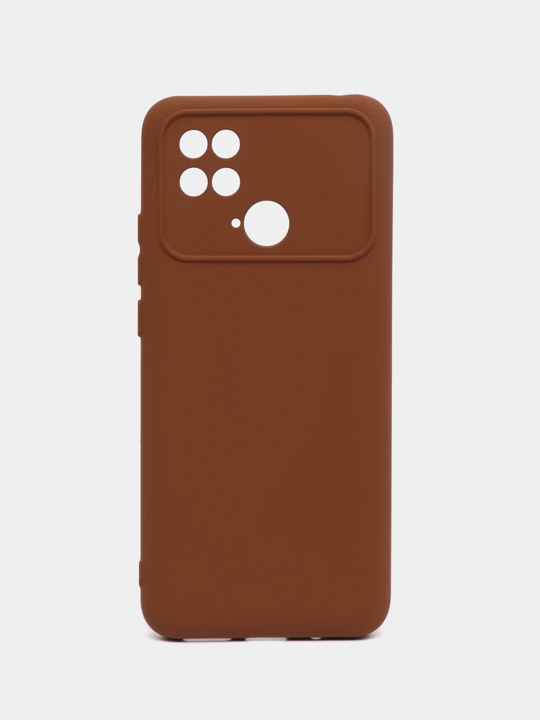 Коричневый силиконовый чехол на Xiaomi Poco C40 ( Сяоми Поко С40 ) прозрачный , защита камеры