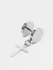 Серый серьги с "Крестами", 1 шт, унисекс