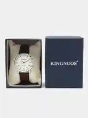 Серебряный мужские наручные часы Kingnuos K-015, в подарочной упаковке