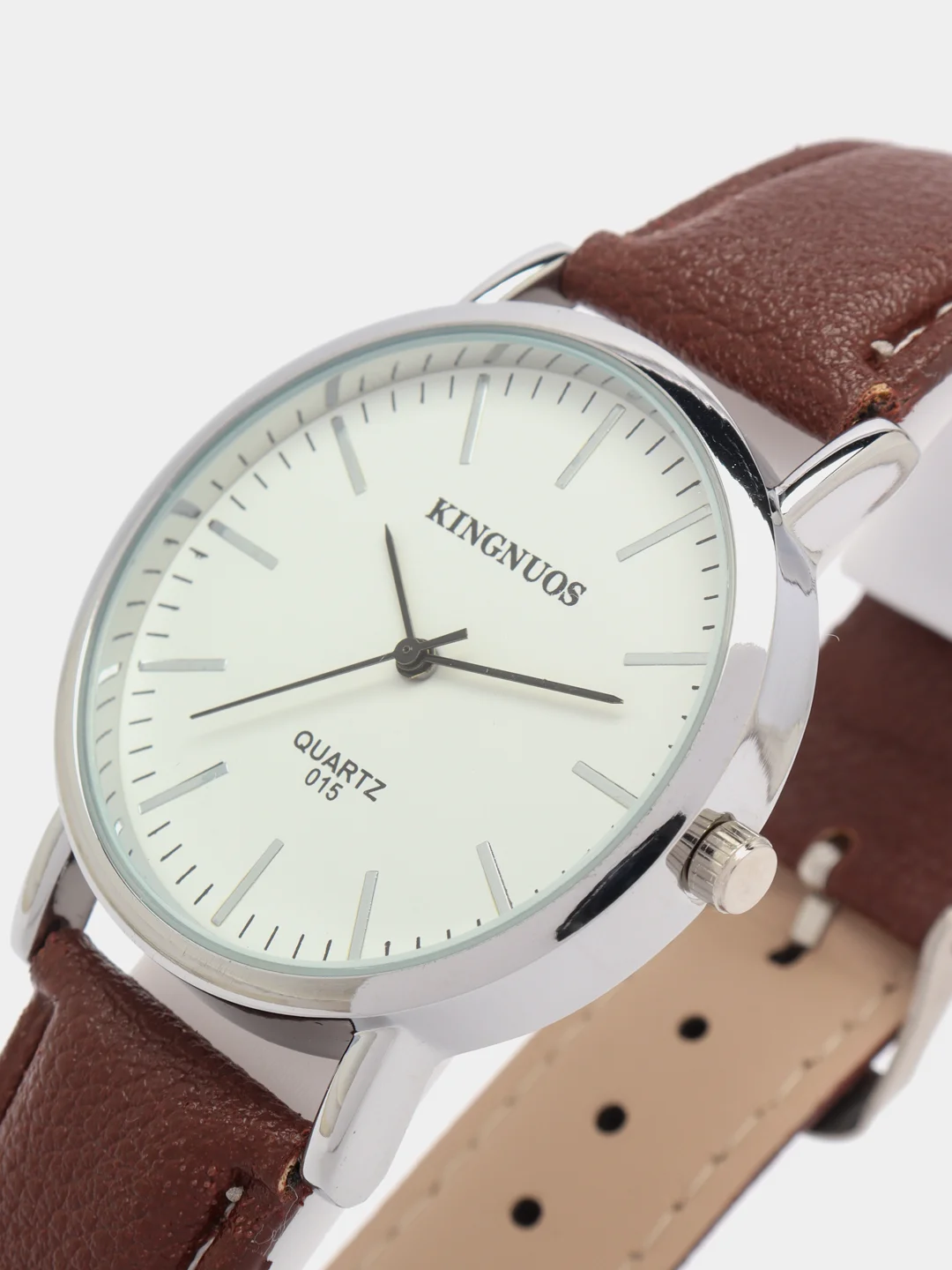 Серебряный мужские наручные часы Kingnuos K-015, в подарочной упаковке