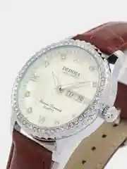 Серебряный женские наручные часы Dedima D-160, с календарём, в подарочной упаковке