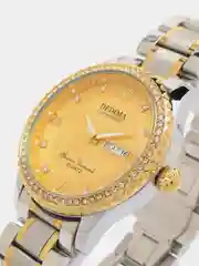 Серебряный мужские наручные часы Dedima D-160 с календарём в подарочной упаковке