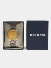 Серебряный мужские наручные часы Dedima D-160 с календарём в подарочной упаковке
