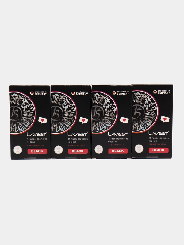 Lavest Black черные презервативы, с ароматом колы, 60 штук