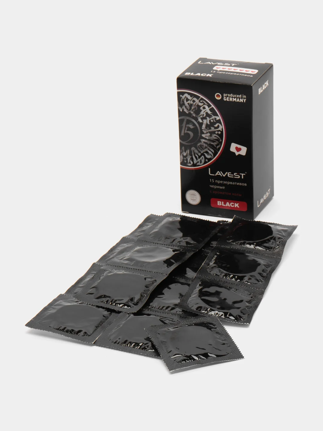 Lavest Black черные презервативы, с ароматом колы, 60 штук