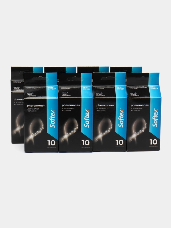 Softex Pheromones, презервативы со смазкой, усиливающей желание, и фруктовым ароматом, 80 шт