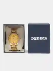 Золотой мужские наручные часы Dedima D-160 с календарём в подарочной упаковке