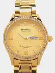 Золотой мужские наручные часы Dedima D-160 с календарём в подарочной упаковке