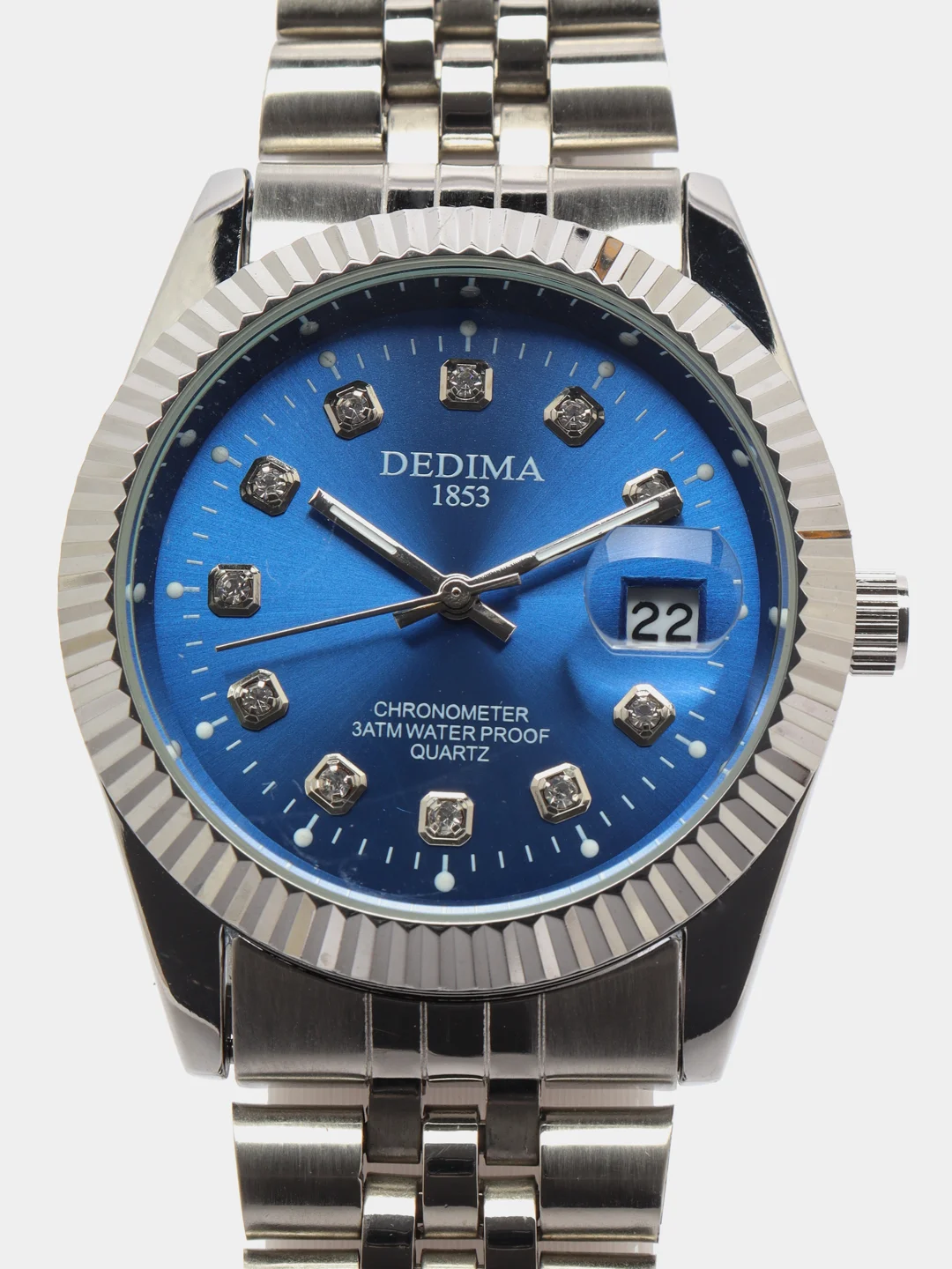 Синий мужские наручные часы Dedima D-188 с календарём, в подарочной упаковке