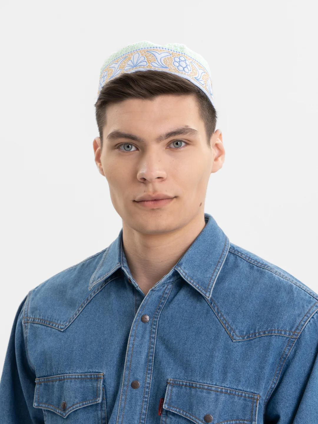 Зеленый тюбетейка мужская