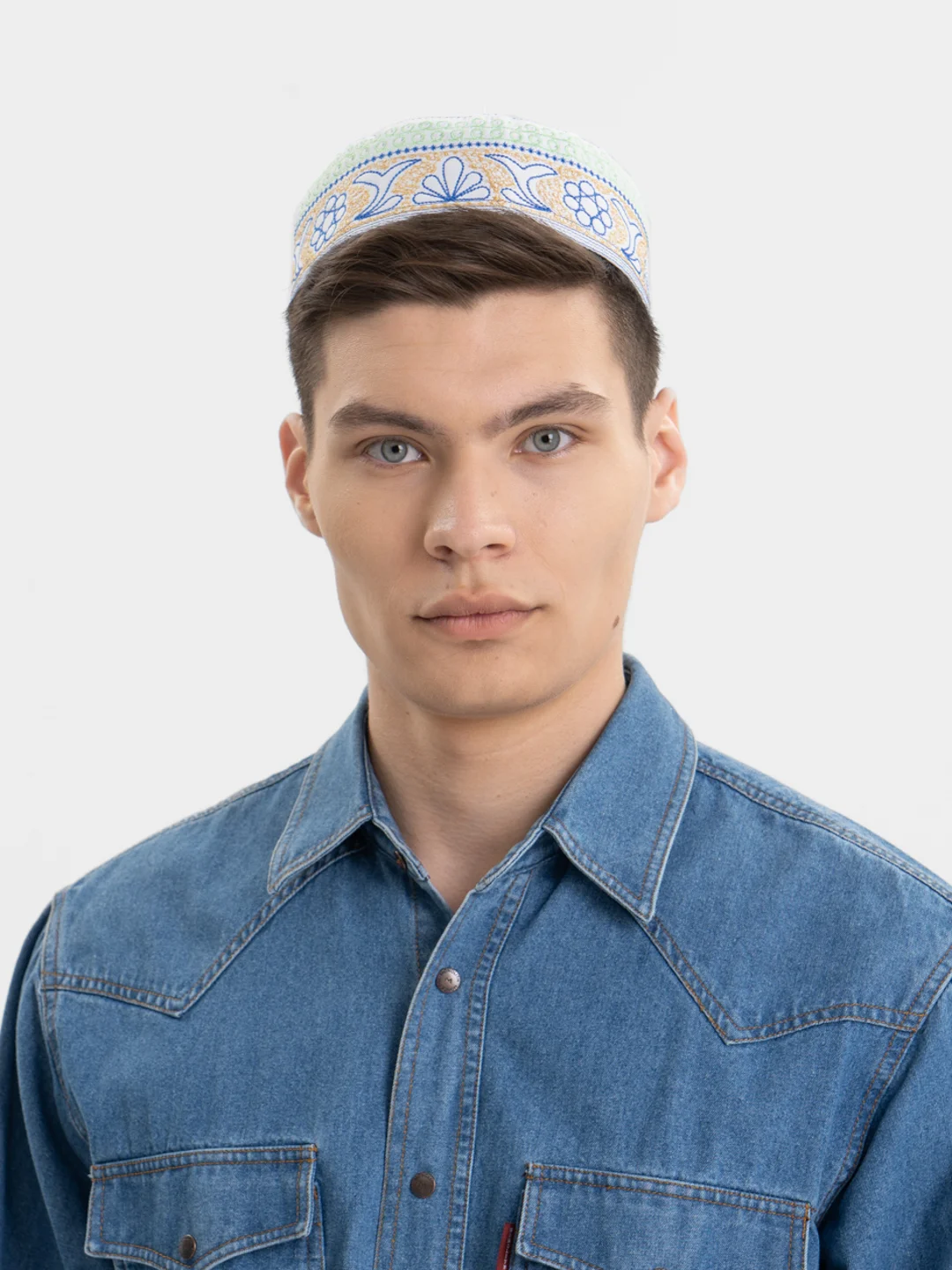 Лазурный тюбетейка мужская