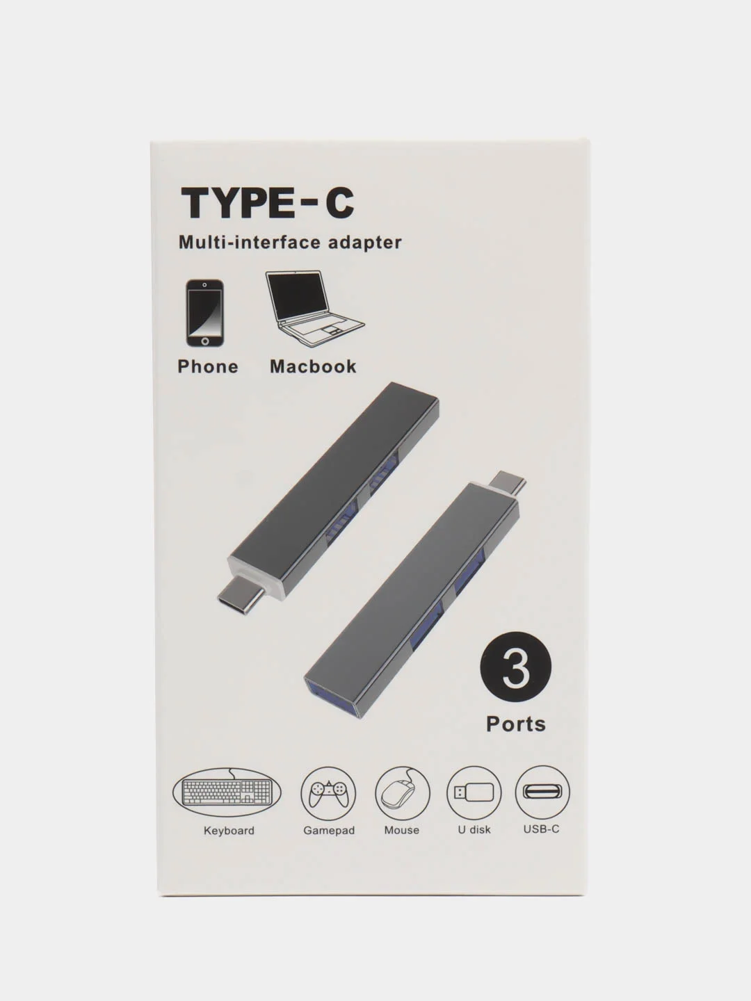 Серебряный usb type-c hub концентратор разветвитель usb hub 3.0