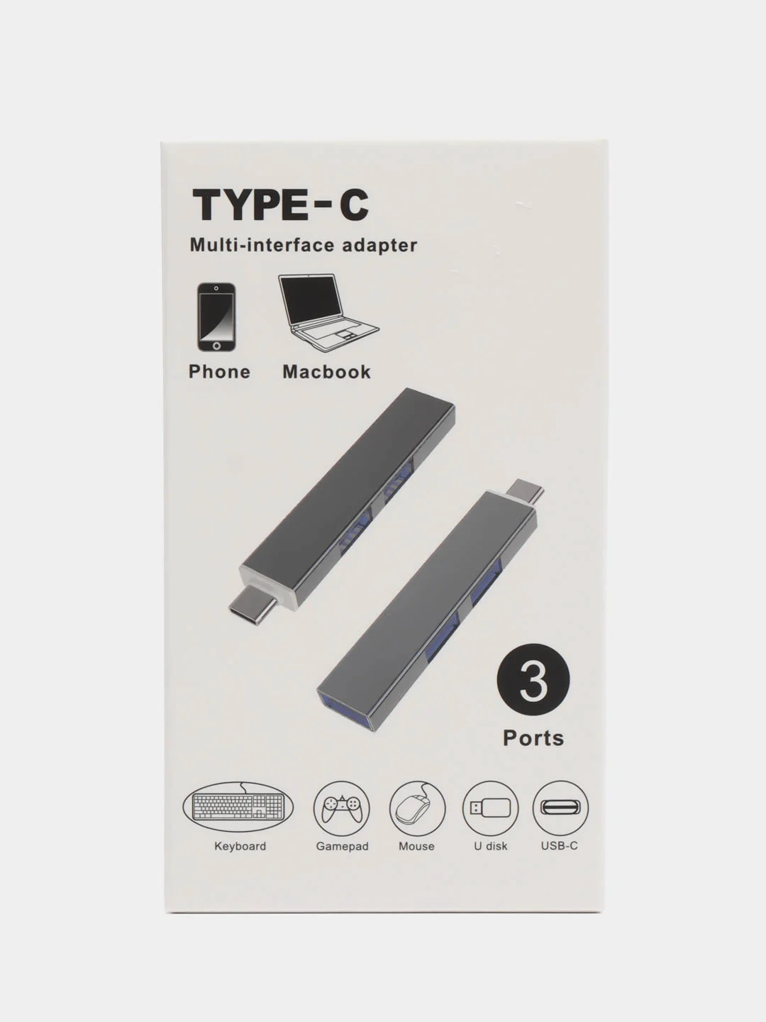 Серый usb type-c hub концентратор разветвитель usb hub 3.0