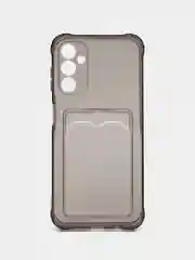 Серый силиконовый чехол Samsung Galaxy A14 4G,  A14 5G, с карманом, прозрачный,