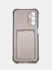 Серый силиконовый чехол Samsung Galaxy A14 4G,  A14 5G, с карманом, прозрачный,