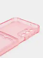 Розовый силиконовый чехол Samsung Galaxy A14 4G,  A14 5G, с карманом, прозрачный,