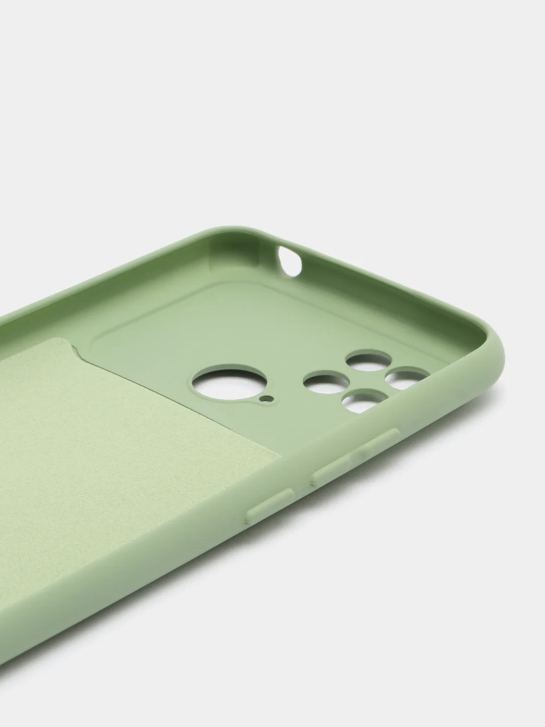 Мятный силиконовый чехол на Xiaomi Poco C40 ( Сяоми Поко С40 ) прозрачный , защита камеры