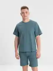 Белый костюм спортивный мужской, комплект: футболка, шорты