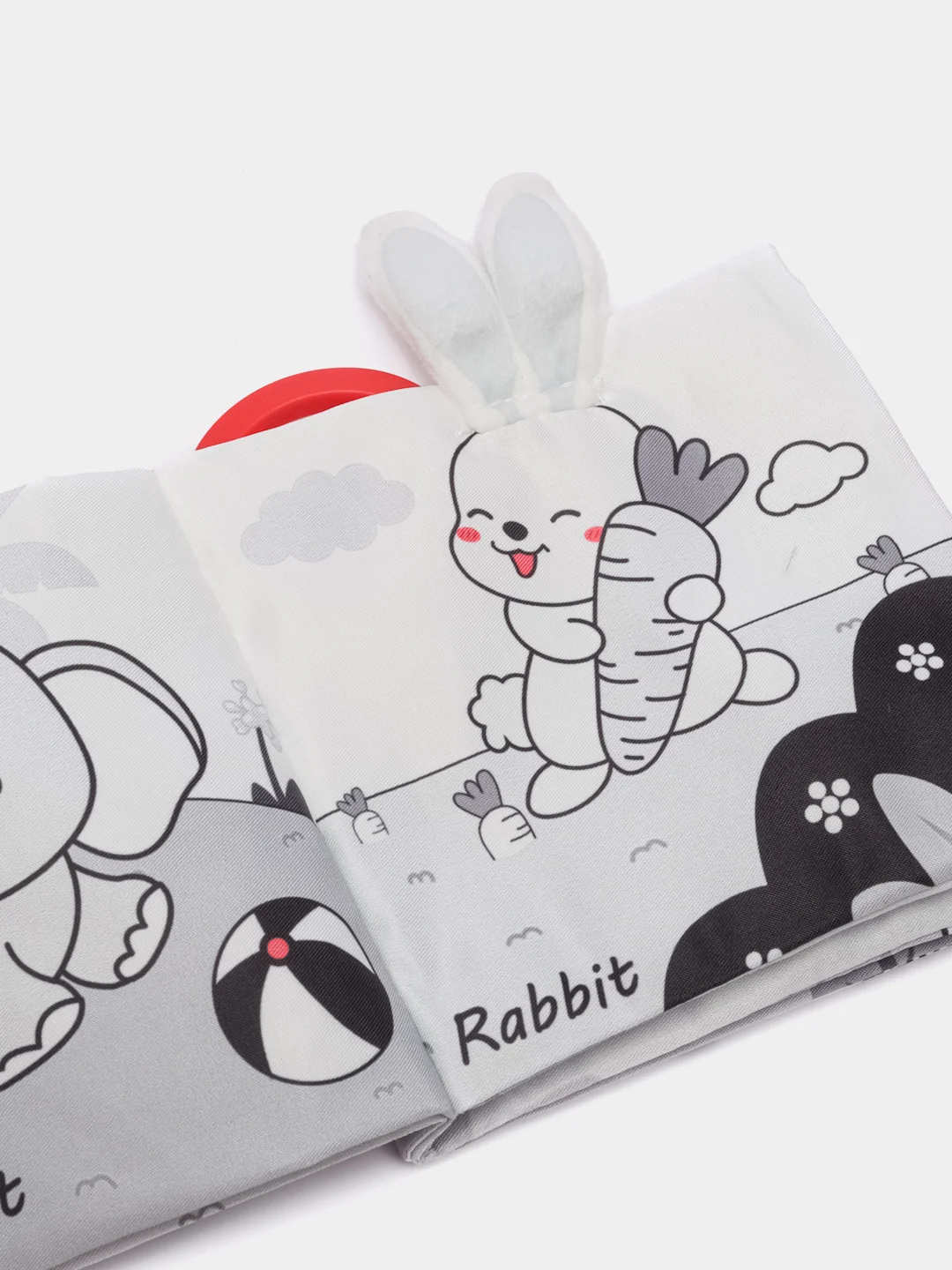 Черный игрушку черно-белая книга из ткани для 0-1 год ребенок визуальная тактильная обучающая