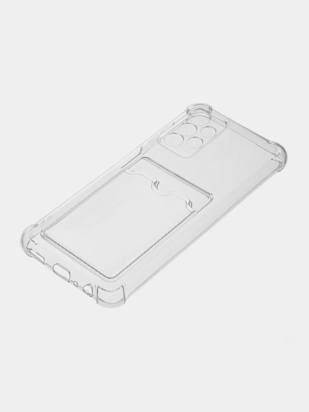 Прозрачный чехол противоударный Samsung Galaxy A13, Самсунг А13 4G, прозрачный, с карманом для карты