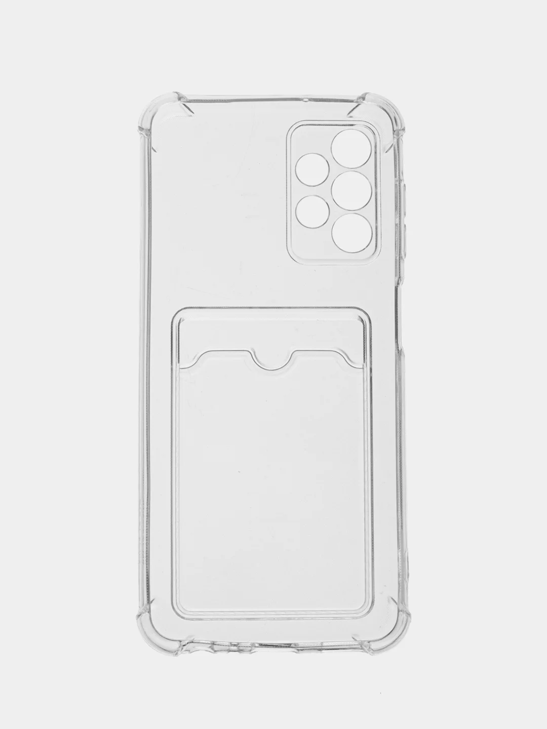Прозрачный чехол противоударный Samsung Galaxy A13, Самсунг А13 4G, прозрачный, с карманом для карты