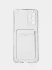 Прозрачный чехол противоударный Samsung Galaxy A13, Самсунг А13 4G, прозрачный, с карманом для карты