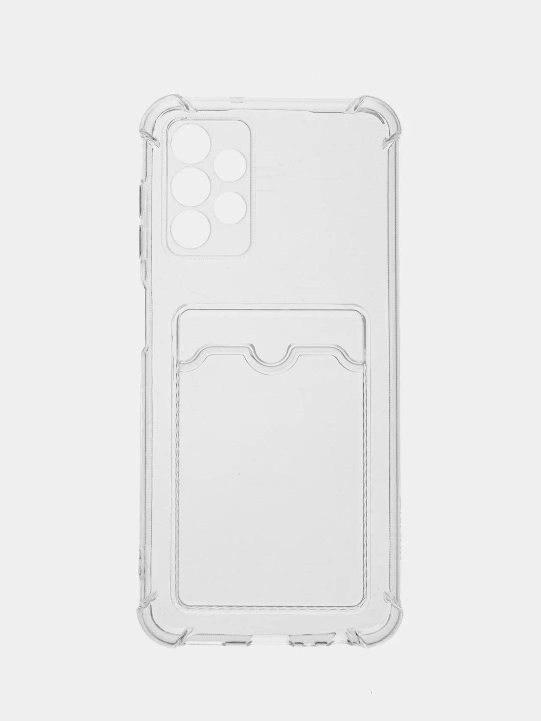 Прозрачный чехол противоударный Samsung Galaxy A13, Самсунг А13 4G, прозрачный, с карманом для карты