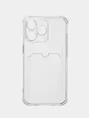 Марсала чехол для Apple iPhone 13 Pro (6.1"), прозрачный, противоударный, с карманом для карты
