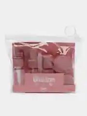 Розовый дорожный набор флаконов, баночек 5 шт, с распылителем для жидкости