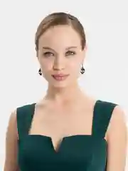 Серьги черные, сияющий "Череп"