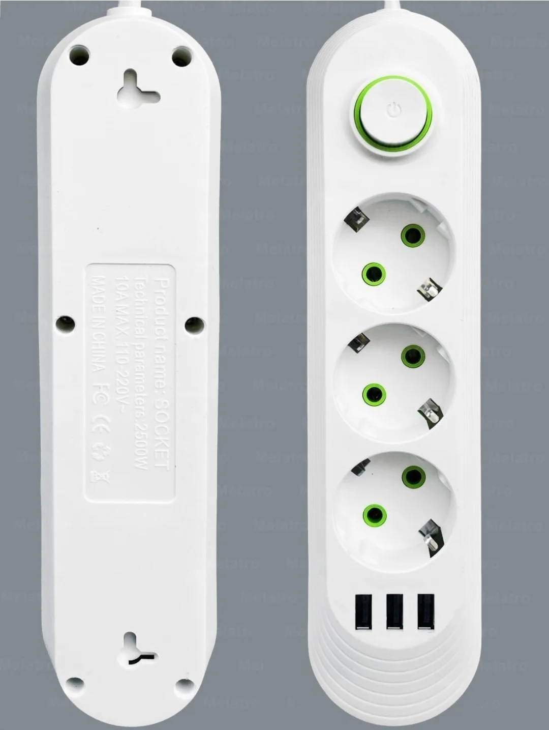 Сетевой фильтр, с USB разъемами, 3 м