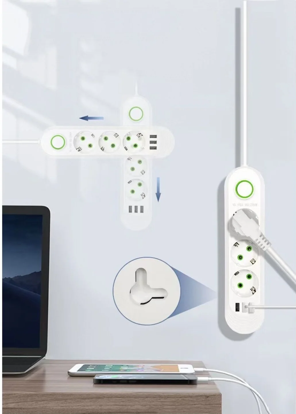Сетевой фильтр, с USB разъемами, 3 м
