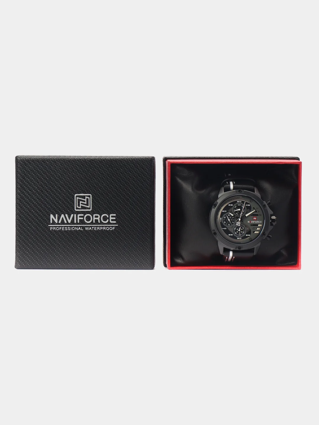 Белый мужские наручные часы Naviforce NF9110 с хронографом, в подарочной упаковке