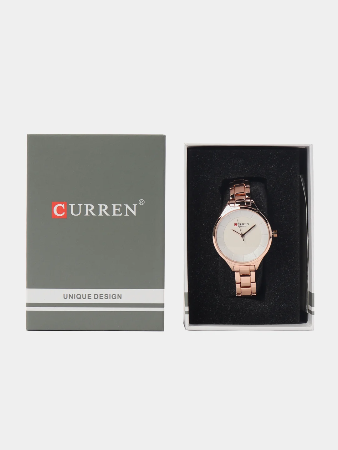 Белый женские наручные часы Curren 9015 в подарочной упаковке