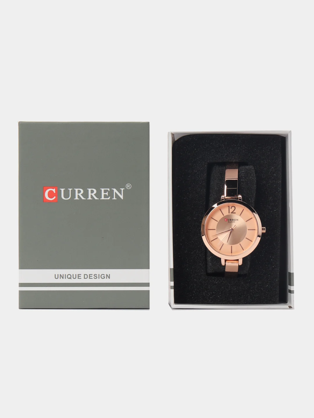 Розовый женские наручные часы Curren 9012 в подарочной упаковке