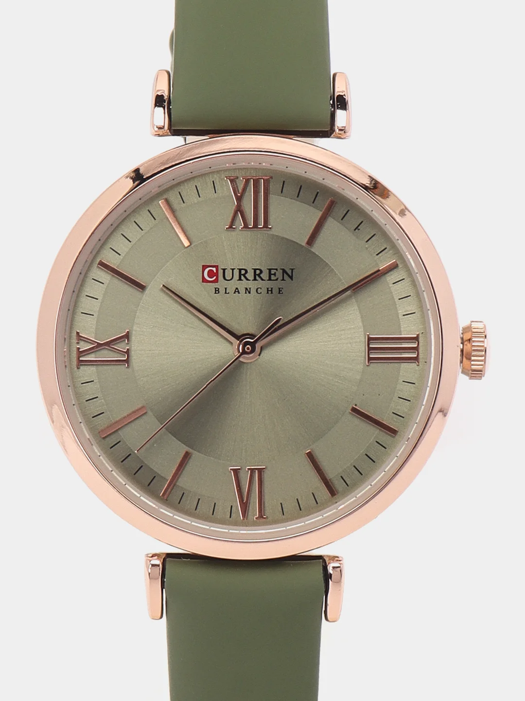 Зелёный хаки женские наручные часы Curren 9079 в подарочной упаковке