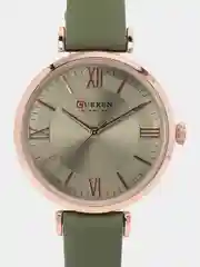 Зелёный хаки женские наручные часы Curren 9079 в подарочной упаковке