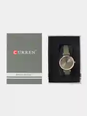 Зелёный хаки женские наручные часы Curren 9079 в подарочной упаковке