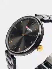 Черный женские наручные часы Curren 9017 в подарочной упаковке