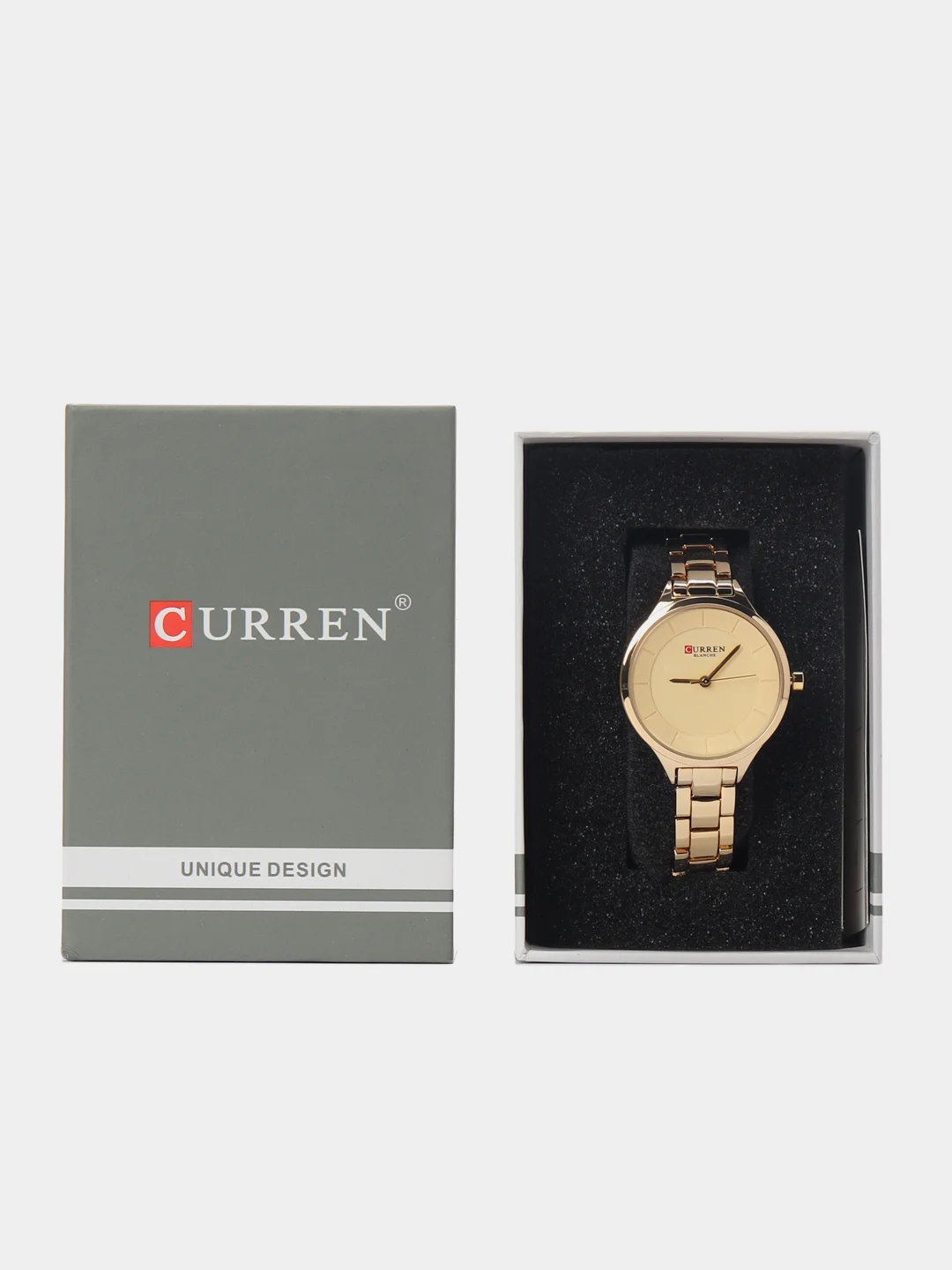 Золотой женские наручные часы Curren 9015 в подарочной упаковке