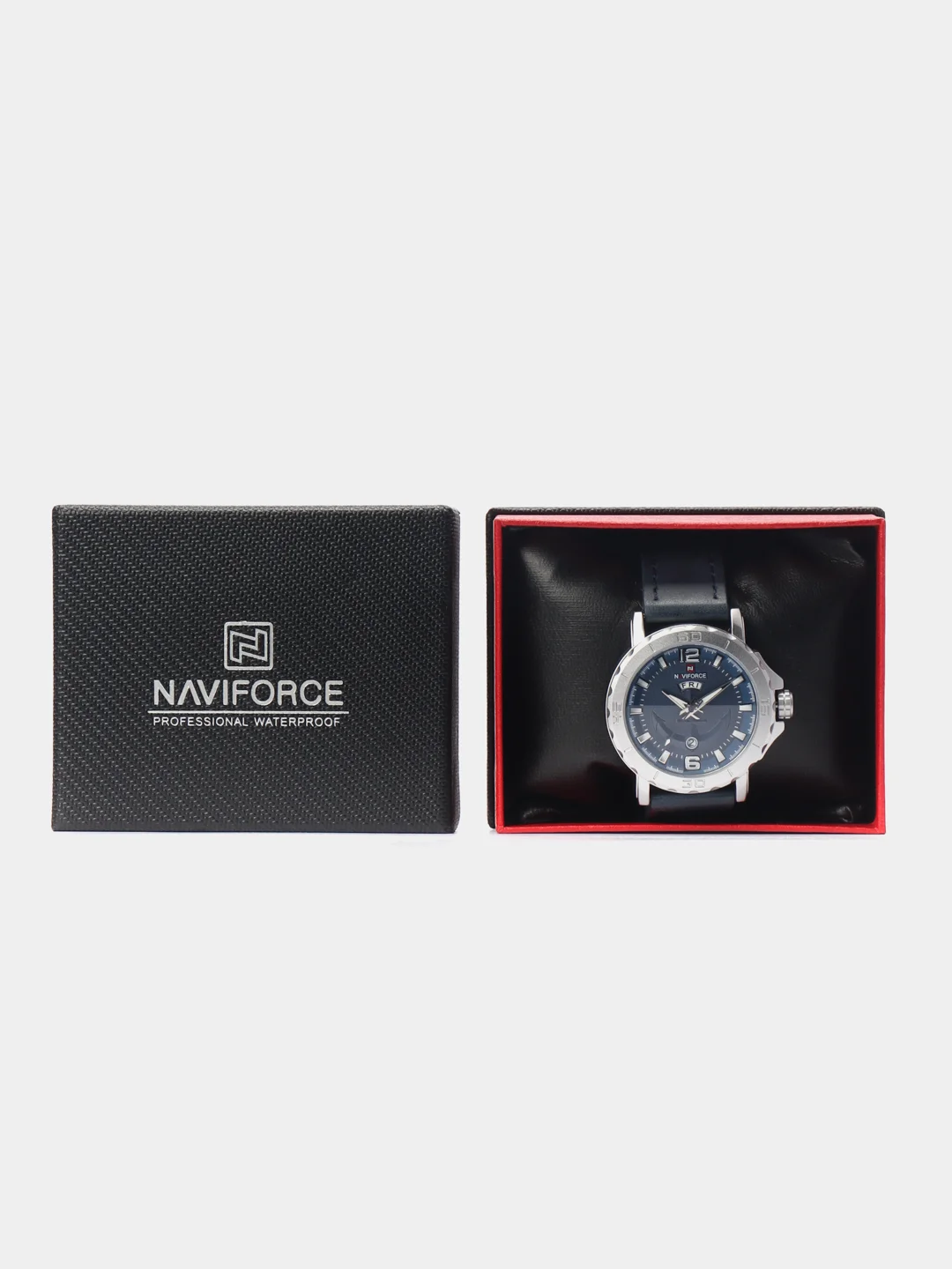 Синий мужские наручные часы Naviforce NF9122 с календарём, в подарочной упаковке