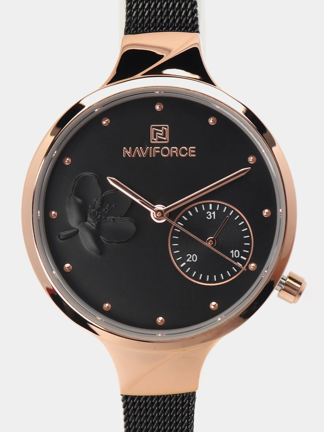 Синий женские наручные часы Naviforce NF5001S с календарём в подарочной упаковке