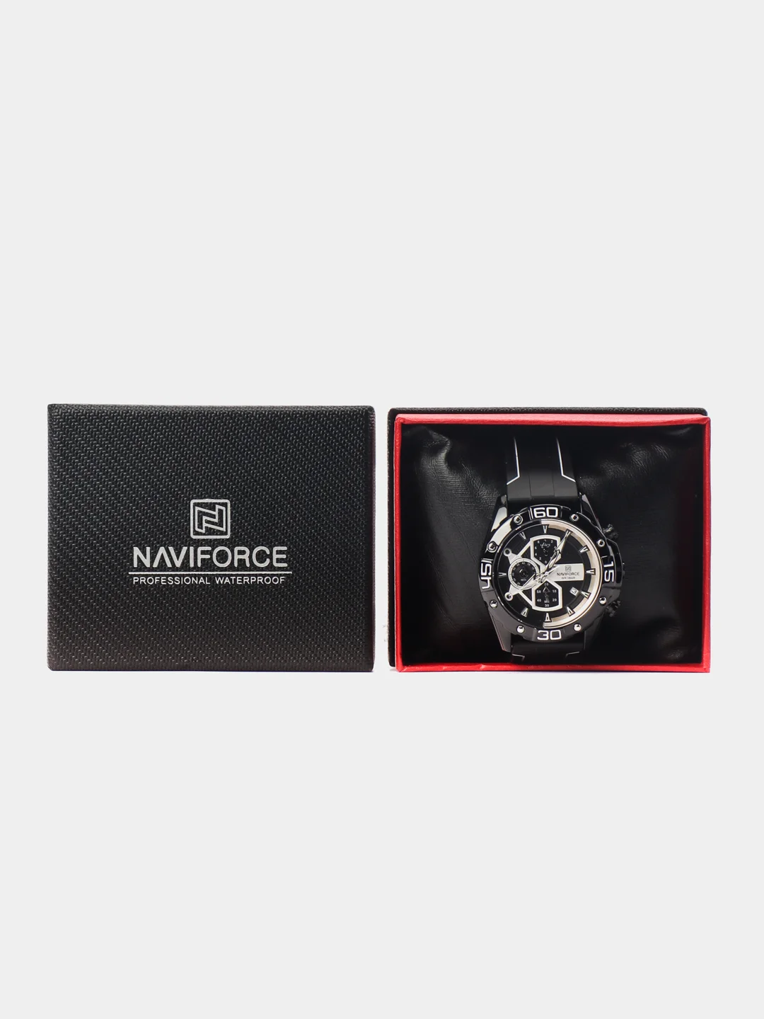 Синий мужские наручные часы Naviforce 8018T с хронографом, в подарочной упаковке