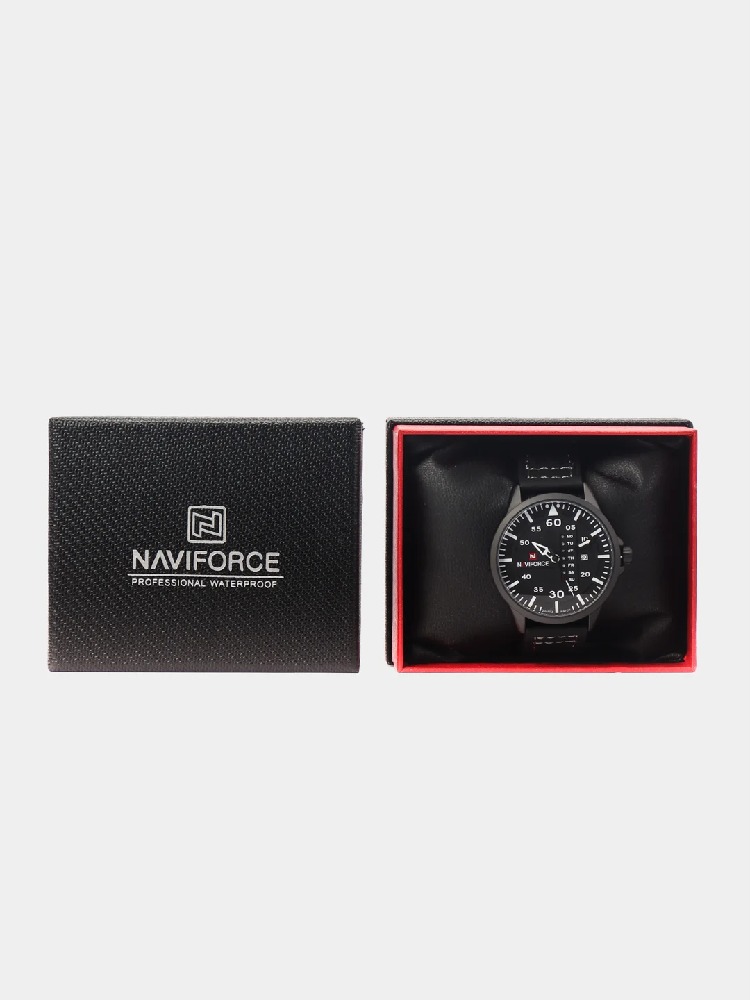 Белый мужские наручные часы Naviforce NF9074 с календарём, в подарочной упаковке