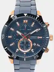 Синий мужские наручные часы Curren 8417 с хронографом в подарочной упаковке