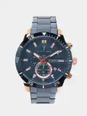 Синий мужские наручные часы Curren 8417 с хронографом в подарочной упаковке