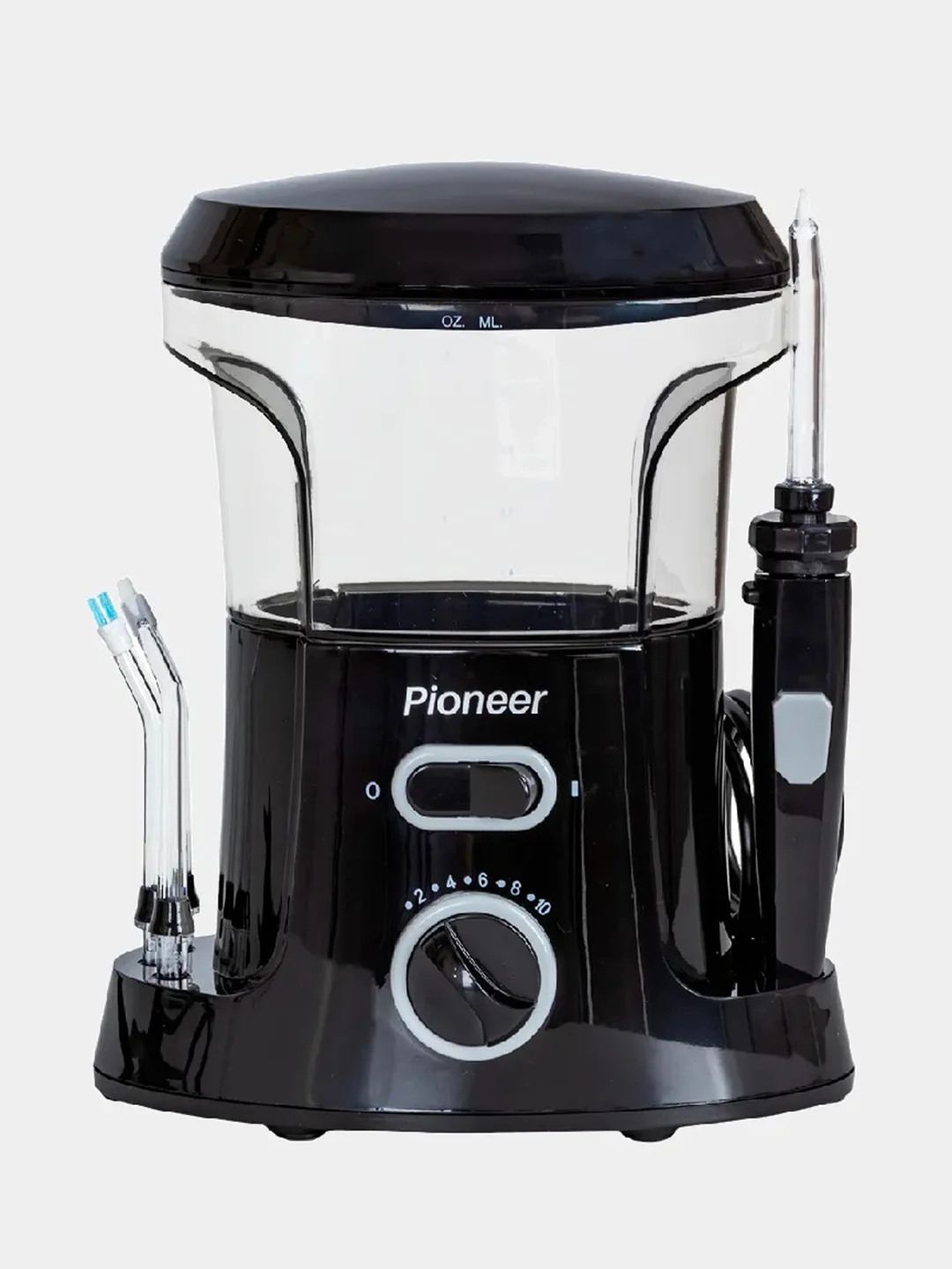 Черный ирригатор для полости рта Pioneer, черный, сетевой аккумуляторный. стационарный