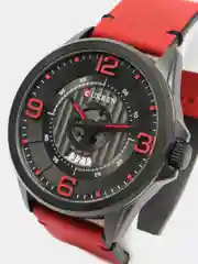 Красный мужские наручные часы Curren 8305 с календарем в подарочной упаковке